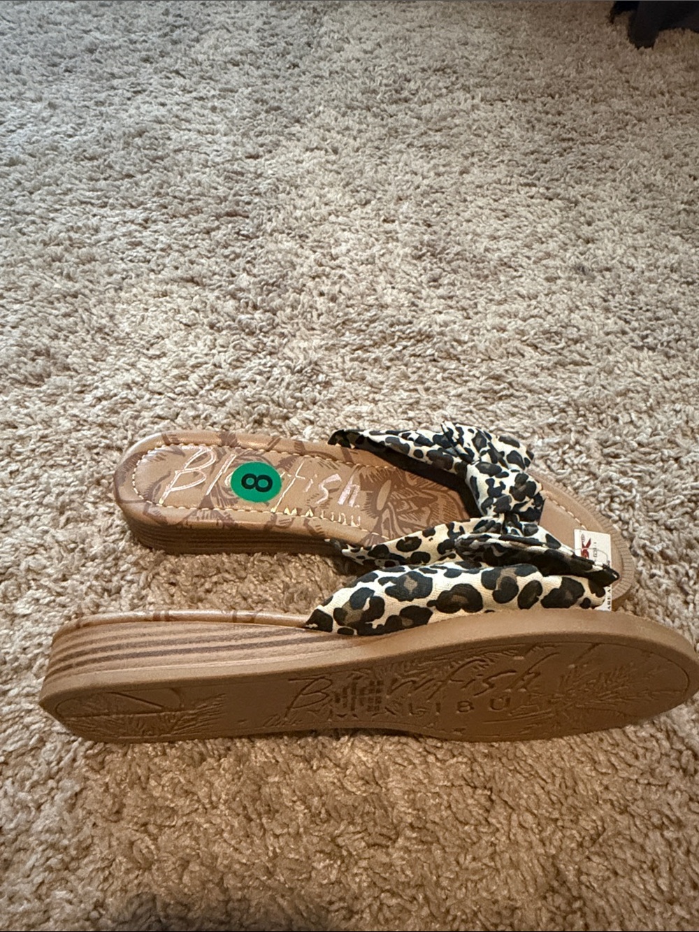 Blowfish Leopard Print Knot Slide Sandals - Black & Cream - Picture 5 of 5